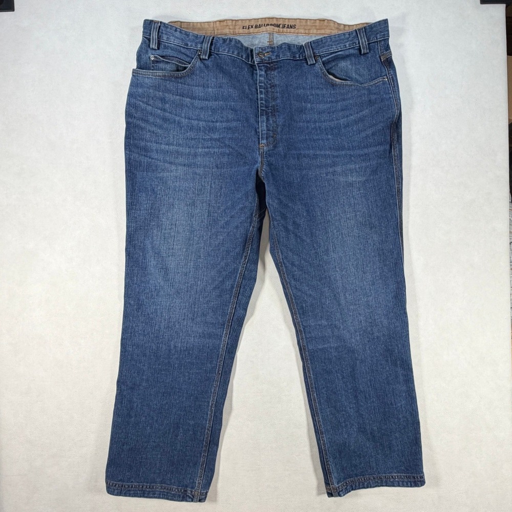 Duluth Trading Co Flex Ballroom Jeans Mens 44x30 Relaxed Fit Blue Stretch Denim